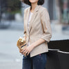 Stripe Blazer Suit Female Jacket New 2022 Spring Summer Small Retro  One Button Khaki Grey S-3XL Plus Size Chaqueta Mujer