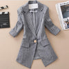 Stripe Blazer Suit Female Jacket New 2022 Spring Summer Small suit Retro  One Button S-3XL Plus Size