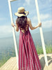 Stripe floral printed chiffon maxi beach dress summer Strap v-neck Sexy backless Hollow out women dress long Strappy vestidos