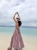 Stripe floral printed chiffon maxi beach dress summer Strap v-neck Sexy backless Hollow out women dress long Strappy vestidos