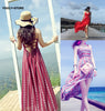Stripe floral printed chiffon maxi beach dress summer Strap v-neck Sexy backless Hollow out women dress long Strappy vestidos