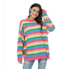 Striped Knitted Sweater Women Casual Oversize Pullover Ladies O-Neck Loose Long Sleeve Sweater Streetwear Loose Knitwear