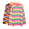 Striped Knitted Sweater Women Casual Oversize Pullover Ladies O-Neck Loose Long Sleeve Sweater Streetwear Loose Knitwear