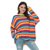Striped Knitted Sweater Women Casual Oversize Pullover Ladies O-Neck Loose Long Sleeve Sweater Streetwear Loose Knitwear