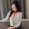 Striped New 2022 Autumn O Neck Long Sleeve Chiffon Tops Women Blouses Shirts Female Design Loose Bottoming Top Blusas 0856 30