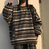 Striped Pullover Women Vintage Sweater Oversize Long Sleeve Couples Loose Tops Hip Hop Streetwear Pullover Casual Female