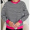Striped Spring Long Sleeve T-shirt Casual Vintage Women Tops Female O Neck Pullover Tees Streetwear Loose Basic T-shirts