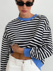 Striped Spring Long Sleeve T-shirt Casual Vintage Women Tops Female O Neck Pullover Tees Streetwear Loose Basic T-shirts