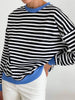 Striped Spring Long Sleeve T-shirt Casual Vintage Women Tops Female O Neck Pullover Tees Streetwear Loose Basic T-shirts