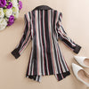 Striped White And Black Women Blazers Autumn Winter 2023 Turn-Down Collar Pocket Slim Elegant Office Lady Outwear Tops