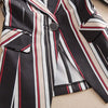 Striped White And Black Women Blazers Autumn Winter 2023 Turn-Down Collar Pocket Slim Elegant Office Lady Outwear Tops