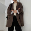 Stylish Autumn Winter Solid Color Casual Lapel Suit Jacket Casual Blazer Basic Style  Workwear