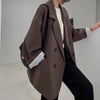 Stylish Autumn Winter Solid Color Casual Lapel Suit Jacket Casual Blazer Basic Style  Workwear