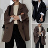 Stylish Autumn Winter Solid Color Casual Lapel Suit Jacket Casual Blazer Basic Style  Workwear