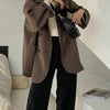 Stylish Autumn Winter Solid Color Casual Lapel Suit Jacket Casual Blazer Basic Style  Workwear