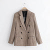 Stylish Bar Women's Plaid Blazer Coat 2022 Retro Button Lattice Suit Jacket With Shoulder Pads Jacket Blazer Female Casual Coats
