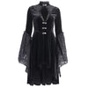Stylish Black Frock Lace Stitching Dress Gothic Lolita Dress Hollow Pleated Dress Dark Streetwear Irregular Frock
