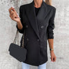 Stylish Buttons Placket Elegant Ladies Office Coat Suit Jacket Coldproof  Workwear