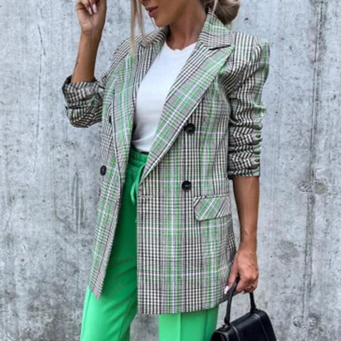 Stylish Buttons Placket Elegant Ladies Office Coat Suit Jacket Coldproof  Workwear