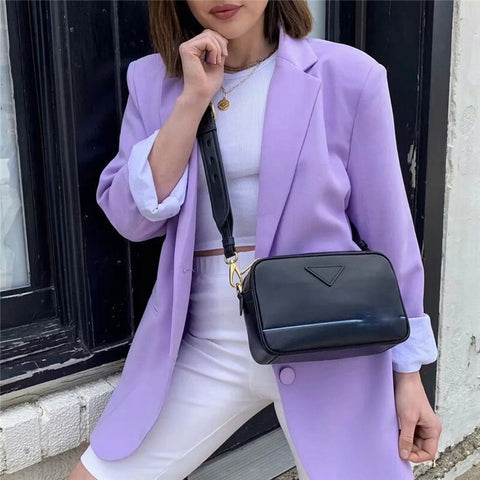 Stylish Casual Single-breasted Women Jackets Notched Collar Spring Women Blazer Jacket Female Outerwear Elegant Ladies Coat