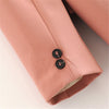 Stylish Elegant Pink Women Blazer Jacket Pocket Double Breasted Work Wear Tops Outerwear Female Suit Jacket