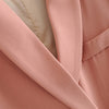 Stylish Elegant Pink Women Blazer Jacket Pocket Double Breasted Work Wear Tops Outerwear Female Suit Jacket