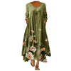 Stylish  European and American Floral Print Long Maxi Dress Loose Cascading Ruffle Irregular Dress Ins Trend  Vestidos