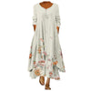 Stylish  European and American Floral Print Long Maxi Dress Loose Cascading Ruffle Irregular Dress Ins Trend  Vestidos