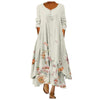 Stylish  European and American Floral Print Long Maxi Dress Loose Cascading Ruffle Irregular Dress Ins Trend  Vestidos