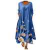 Stylish  European and American Floral Print Long Maxi Dress Loose Cascading Ruffle Irregular Dress Ins Trend  Vestidos