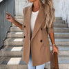 Stylish Fine Sewing Crafts Lapel Double Breasted Female Office Mid-Length Coat Female Clothing Midi Blazer Winter Blazer