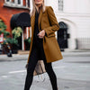 Stylish Lady Blazer  Lapel Warm Suit Jacket  Elegant Button Placket Ladies Office Coat
