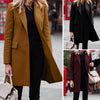 Stylish Lady Blazer  Lapel Warm Suit Jacket  Elegant Button Placket Ladies Office Coat
