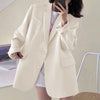 Stylish Lady Notched Collar Business Blazer Suit Coat Suit Coat Regular Length  Warm