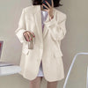 Stylish Lady Notched Collar Business Blazer Suit Coat Suit Coat Regular Length  Warm