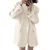 Stylish Lady Notched Collar Business Blazer Suit Coat Suit Coat Regular Length  Warm