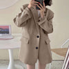 Stylish Lady Notched Collar Business Blazer Suit Coat Suit Coat Regular Length  Warm