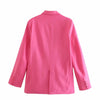 Stylish Casual Pink Women Blazer Jacket Mini Skirt 2 Pieses Single Breasted Bodycon Temperament Spring Summer Pleated Skirts