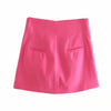 Stylish Casual Pink Women Blazer Jacket Mini Skirt 2 Pieses Single Breasted Bodycon Temperament Spring Summer Pleated Skirts