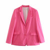 Stylish Casual Pink Women Blazer Jacket Mini Skirt 2 Pieses Single Breasted Bodycon Temperament Spring Summer Pleated Skirts