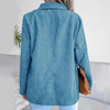 Stylish Office Lady Double Breasted Suit Coat Corduroy Blazer Suit Coat Versatile  Temperament
