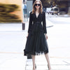Stylish Office Lady Sets Suits Notched Collar V Neck Belted Blazer Suit Jacket Tulle Tutu Skirt 2 Piece Set Women Clothes