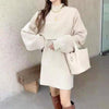 Stylish Sweater Dress Winter Thicken Women Set Loose Knitwear And Knitted Sleeveless Dresses Streetwear Party Vacation Dress