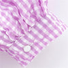 Stylish Violet Plaid Mini Dress O-neck Back Zipper Three Quarter Sleeve Female Casual Dresses Party Dress Chic Vestidos
