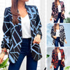 Stylish Women Spring Lapel Casual Blazer Top Washable Women Blazer Geometric Line Print Lapel Blazer Streetwear
