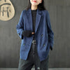 Suede Blazer Woman 2023 Spring And Autumn Korean Loose Wild Suit Collar Long Sleeve Vintage Casual Jacket Top M566