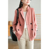 Suede Blazer Woman 2023 Spring And Autumn Korean Loose Wild Suit Collar Long Sleeve Vintage Casual Jacket Top M566