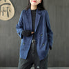 Suede Blazer Woman 2023 Spring And Autumn Korean Loose Wild Suit Collar Long Sleeve Vintage Casual Jacket Top M566