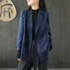 Suede Blazer Woman 2023 Spring And Autumn Korean Loose Wild Suit Collar Long Sleeve Vintage Casual Jacket Top M566
