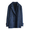 Suede Blazer Woman 2023 Spring And Autumn Korean Loose Wild Suit Collar Long Sleeve Vintage Casual Jacket Top M566